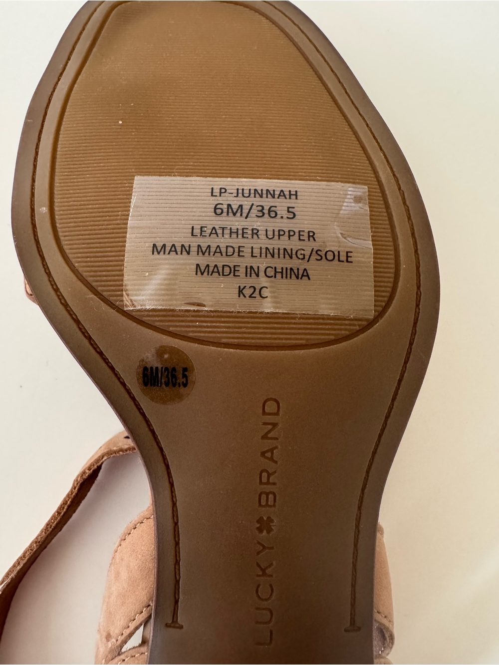 Lucky Brand Tan Suede Strappy Block Heel Sandals - Picture 9 of 10